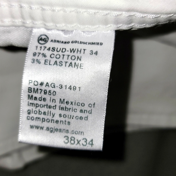 ℹ️ℹ️ℹ️Men's White Adriano Goldschmeid Pants; Size: 38x34ℹ️ℹ️ℹ️ - Picture 5 of 8
